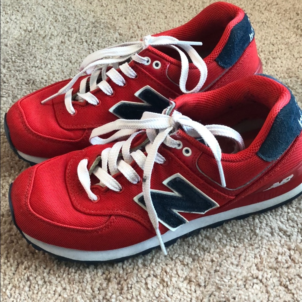 New Balance 574s in Red